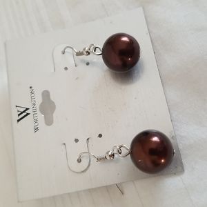New Worthington Dangly Ball Round Earrings